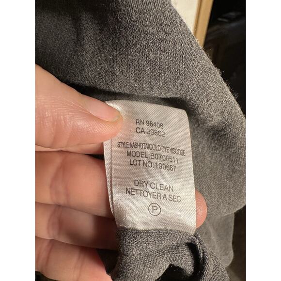 Theory Sleeveless Ruffles Top With Velvet Bow Gray SZ Medium Viscose Office Wear - Picture 5 of 7